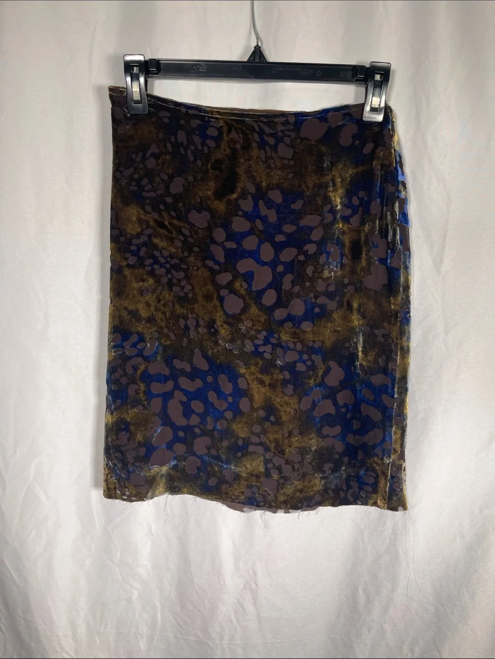JENNI KAYNE WOMENS SILK BROWN BLUE VELVET MINI SKIRT 0